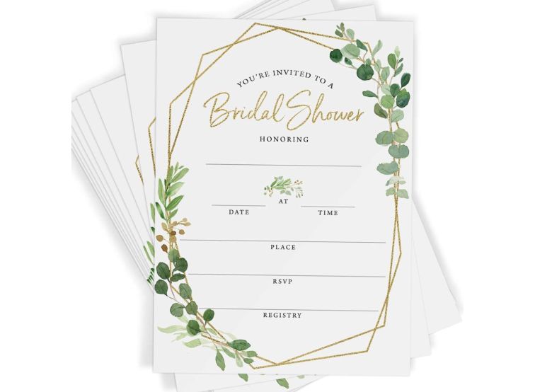 printed party bridal shower invitation card