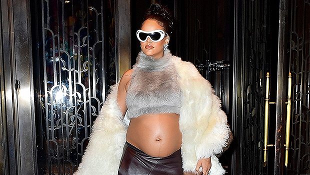 Pregnant Rihanna Shows Off Baby Bump In Stilettos & Booty Shorts: Photo