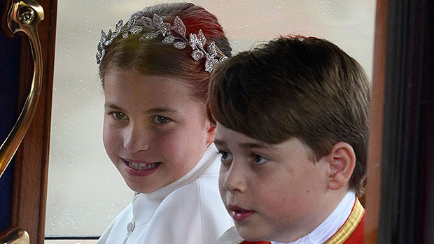 Le prince George et la princesse Charlotte de Courcy pour le roi Charles lors d’une fête