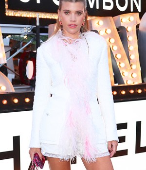 Sofia Richie In White Chanel Suit With Husband At Cruise Show