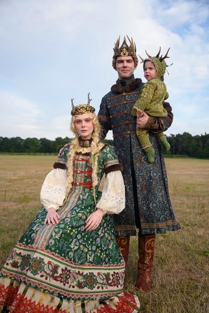 The Great -- "Stag" - Episode 304 -- Arkady and Tatyana help Peter and Catherine through a rough patch as they clash over their son Paul. Catherine fears Paul will grow up to be a ruthless and careless leader and Archie and Elizabeth are alarmed when Catherine refuses to ordain him. Catherine (Elle Fanning) and Peter (Nicholas Hoult), shown. (Photo by: Parisa Taghizadeh/Hulu)