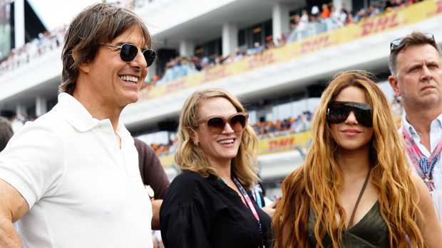 Tom Cruise and newly single Shakira were seen having an animated chat at the Miami Grand Prix: Watch