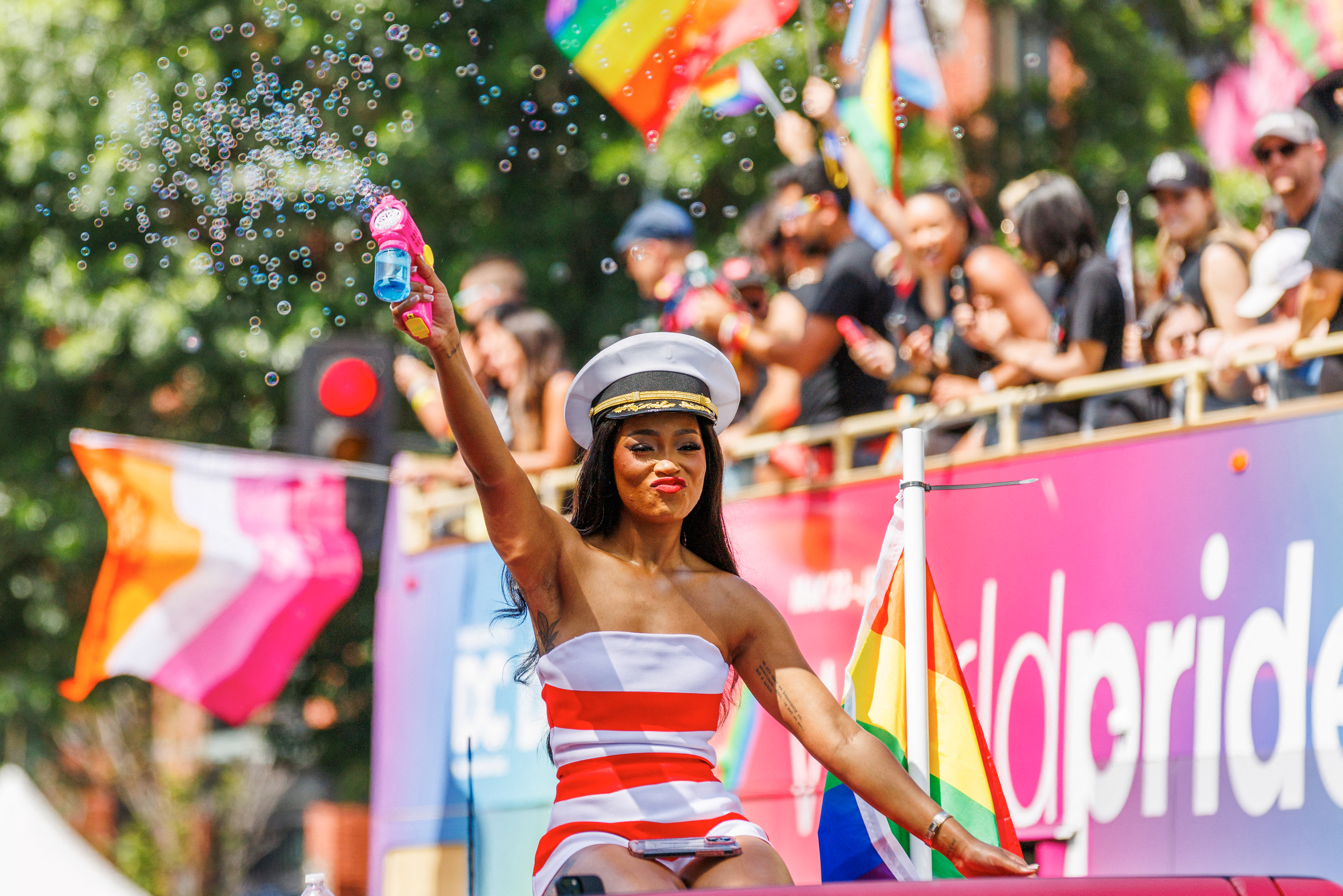 Actress and singer Keke Palmer is seen during the DC Pride Parade on Saturday, June 8, 2024 in Washington, District of Columbia in Logan Circle. (Photo by Aaron Schwartz / Middle East Images / Middle East Images via AFP) (Photo by AARON SCHWARTZ/Middle East Images/AFP via Getty Images)