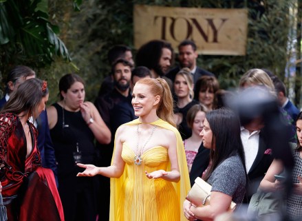 Jessica Chastain arrives on the red carpet at The 76th Annual Tony Awards at United Palace Theatre on June 11, 2023 in New York City.
76th Annual Tony Awards in New York, United States - 11 Jun 2023