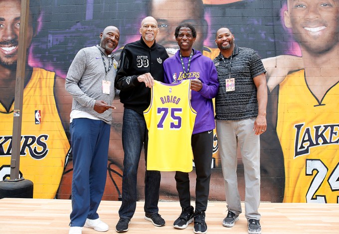 James Worthy, Kareem Abdul-Jabbar, A.C. Green and Robert Horry (left to right)