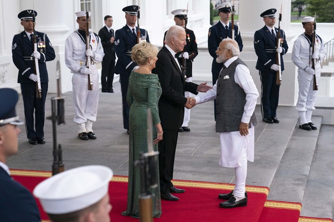Joe & Jill Biden Greet Narendra Modi
