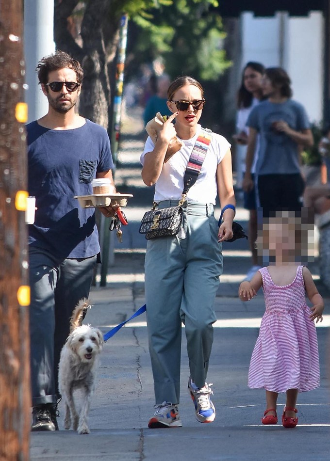 Natalie Portman & Benjamin Walk With Amalia
