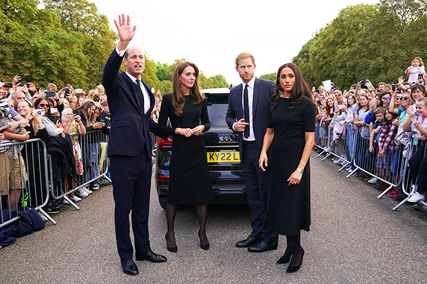 Catherine, Princess of Wales, Prince William, Prince of Wales, Prince Harry, Duke of Sussex, and Meghan, Duchess of Sussex 