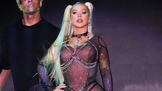 Christina Aguilera Rocks Sparkly Sheer Jumpsuit For NYC Pride Performance