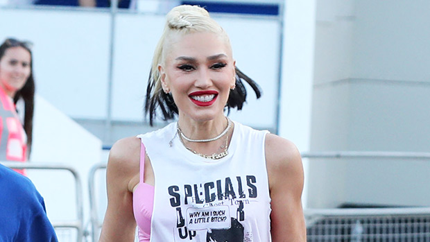 Gwen Stefani’s Denim Shorts & Leggings At Pink’s Concert: Photos ...