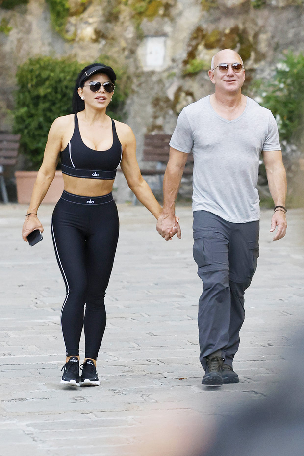 Jeff Bezos 59 & Lauren Sanchez 53 Hold Hands As She Rocks A Crop Top In ...