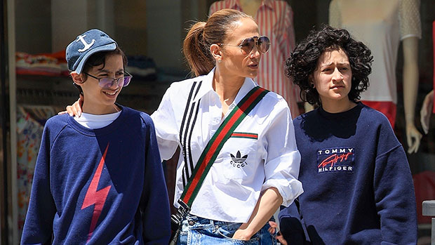 Jennifer Lopez and Emme, 15, twin in jeans for lunch with son Max after buying home with Ben Affleck