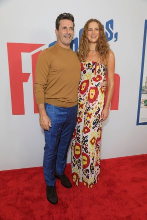 Jon Hamm (L) and his girlfriend Anna Osceola attend the special screening of 'Confess, Fletch' at The West Hollywood EDITION in West Hollywood, California, USA, 07 September 2022. The movie will be released in US theaters on 16 September.Confess, Fletch special screening in West Hollywood, USA - 07 Sep 2022