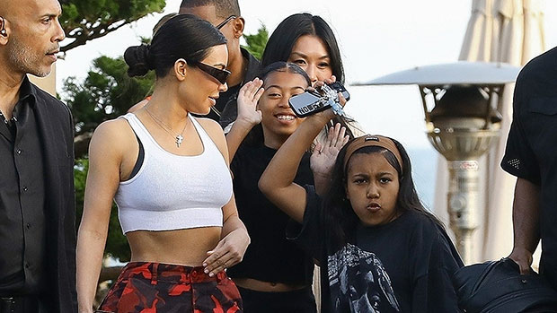 Kim Kardashian Rocks Crop Top While At Dinner With Daughter North ...