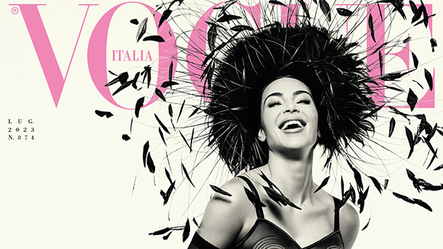 Kim Kardashian Slays In Skintight Black Sheer Dress For Old Hollywood Cover Of ‘Vogue Italia’