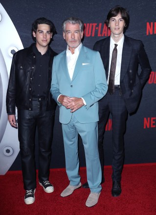 Paris Brosnan, Pierce Brosnan and Dylan Brosnan
'The Out-Laws' film premiere, Los Angeles, California, USA - 26 Jun 2023