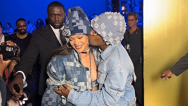 Rihanna and A$AP Rocky Twin in Denim at Louis Vuitton Show