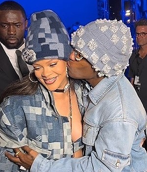 Pregnant Rihanna Holds Beau A$AP Rocky's Hands & Close The Deal With A Kiss  At Louis Vuitton's Show - The Rapper Indeed Makes Her Feel 'Like She's The  Only Girl In The