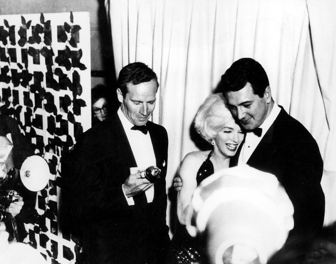 Rock Hudson With Marilyn Monroe & Charlton Heston