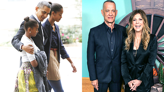 Malia & Sasha Obama Dress Up For Dinner With Parents & Tom Hanks, Rita Wilson: Photos