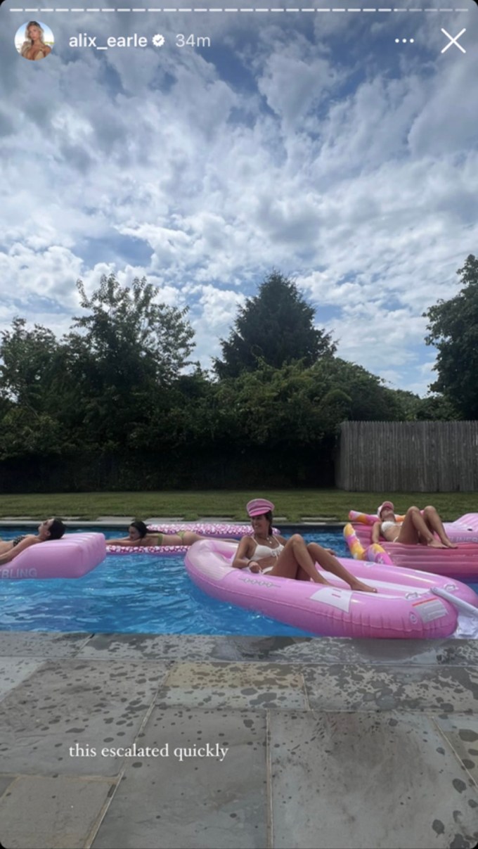 Alix Earle Lounging Poolside in Montauk with FUNBOY Pool Floats
