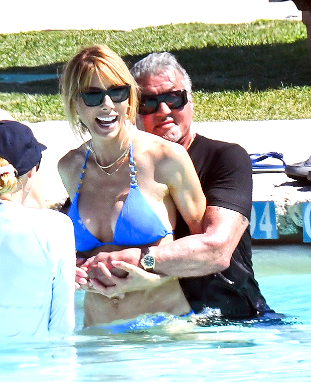 Sylvester Stallone and his wife in Italy