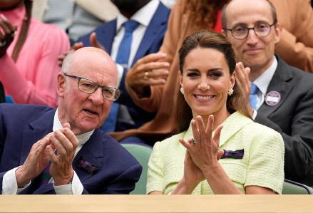 Ian Hewitt, AELTC Chairman and Catherine Princess of Wales watching the action from the Royal Box
Wimbledon Tennis Championships, Day 13, The All England Lawn Tennis and Croquet Club, London, UK - 15 Jul 2023