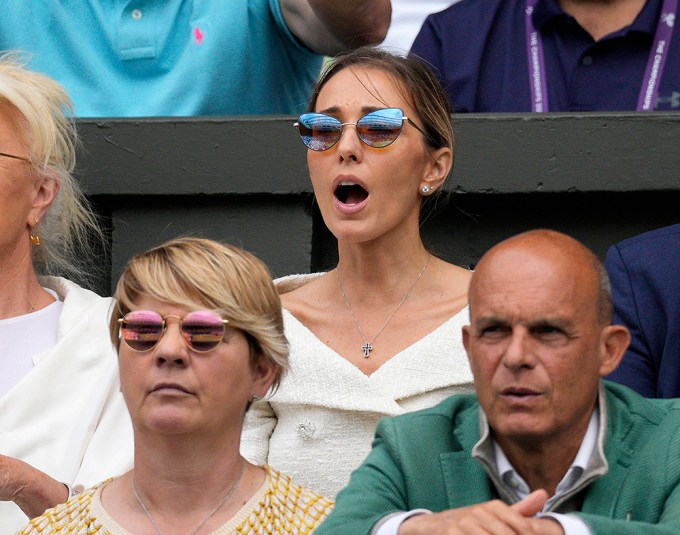 Jelena Djokovic in her seat