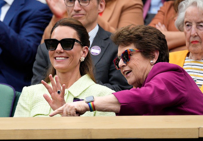 Kate Middleton & Billie Jean King in their seats