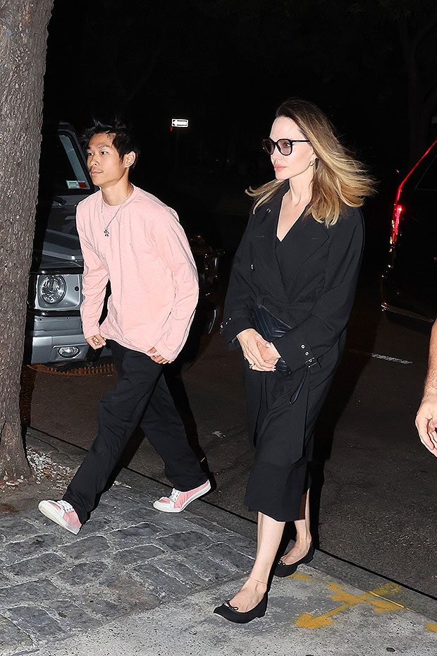 Angelina Jolie and Son Pax, 19, Match in Muted Colors in NYC: Photo