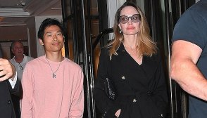 Angelina jolie and pax grab dinner in nyc