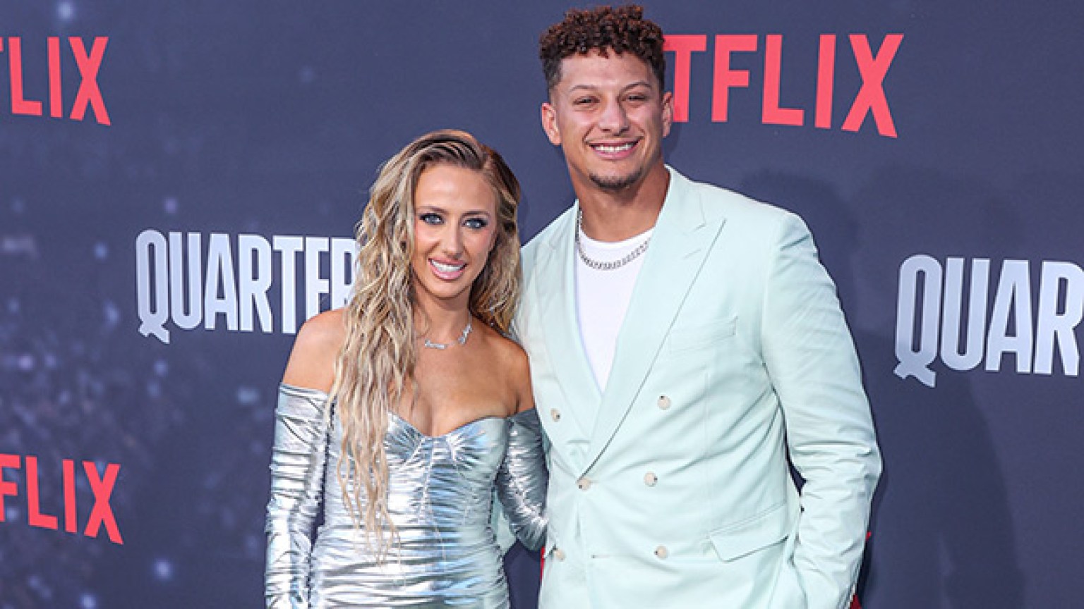 Brittany Mahomes Slays In Metallic Silver Dress At ‘Quarterback’ Event ...