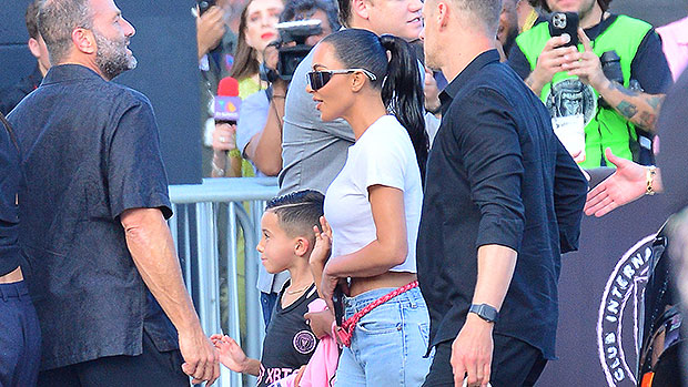 Kim Kardashian Reveals Adorable Photo Of Superfan Son Saint, 7, Meeting Lionel Messi: Photos