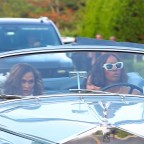 Tina Knowles and Kelly Rowland arrive in style at Michael Rubin's Fourth of July bash in the Hamptons
