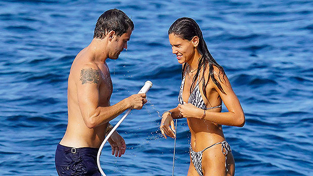 Paul Wesley, 40, and his bikini-clad girlfriend, 22, splash after swimming in Saint-Tropez