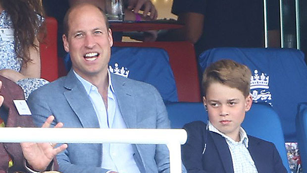 Prince George, 9, Twins With Prince William In A Dress Shirt & Blazer At Cricket Grounds: Photos