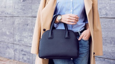 Woman holding a purse