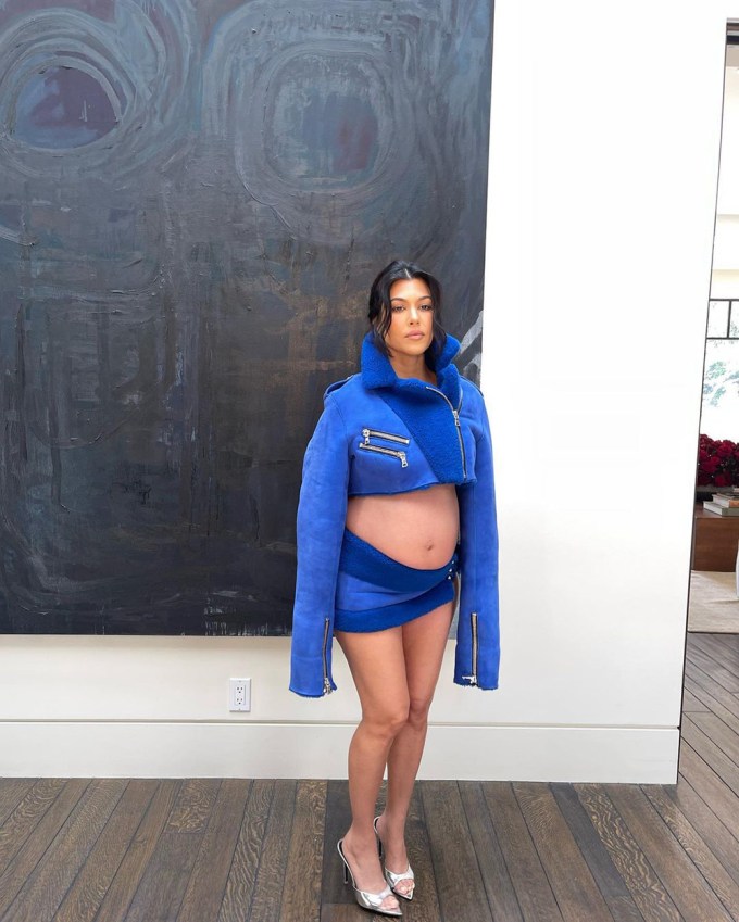 Kourtney Kardashian Wears Black Suede Studio