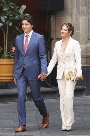 Canadian Prime Minister Justin Trudeau (L) with his wife Sophie Gregoire (R), attend a meeting at the National Palace prior to their leaders' summit in Mexico City, Mexico, 10 January 2023. The Summit of North American Leaders will focus on issues related to migration, security, the economy and international affairs.
North American Leaders trilateral summit in Mexico, Mexico City - 10 Jan 2023