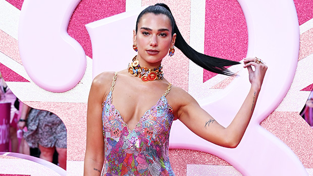 Dua Lipa Channels Her Barbie Character Poolside In Metallic Pink Outfit: Photos