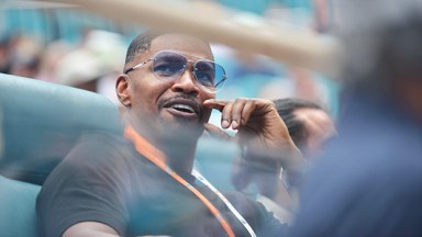 Jamie Foxx Plays pickleball with Casey Patterson
