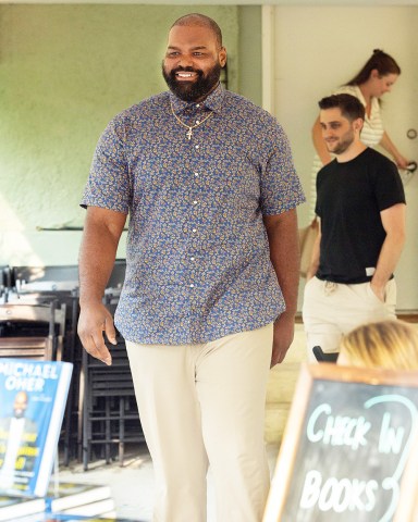 Michael Oher breaks cover at a book signing where he appeared at Ivy Booktshop to promote his book 'When Your Back's Against The Wall'
Michael Oher 'When Your Back's Against the Wall' book signing, Baltimore, Maryland, USA - 21 Aug 2023