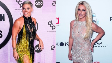 Pink gives Britney Spears a outcry   retired  astatine  concert