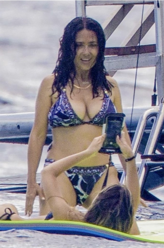 Salma Hayek in Camilla bikini on Mexican yacht trip
