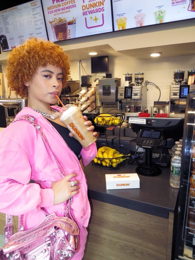 Ice Spice sips on her new Dunkin’ Ice Spice MUNCHKINS® Drink