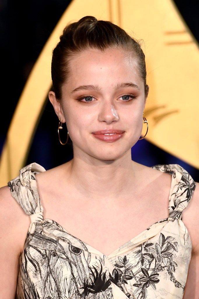 LONDON, ENGLAND - OCTOBER 27: Shiloh Jolie-Pitt  attends the "The Eternals" UK Premiere at BFI IMAX Waterloo on October 27, 2021 in London, England. (Photo by Dave J Hogan/Getty Images)