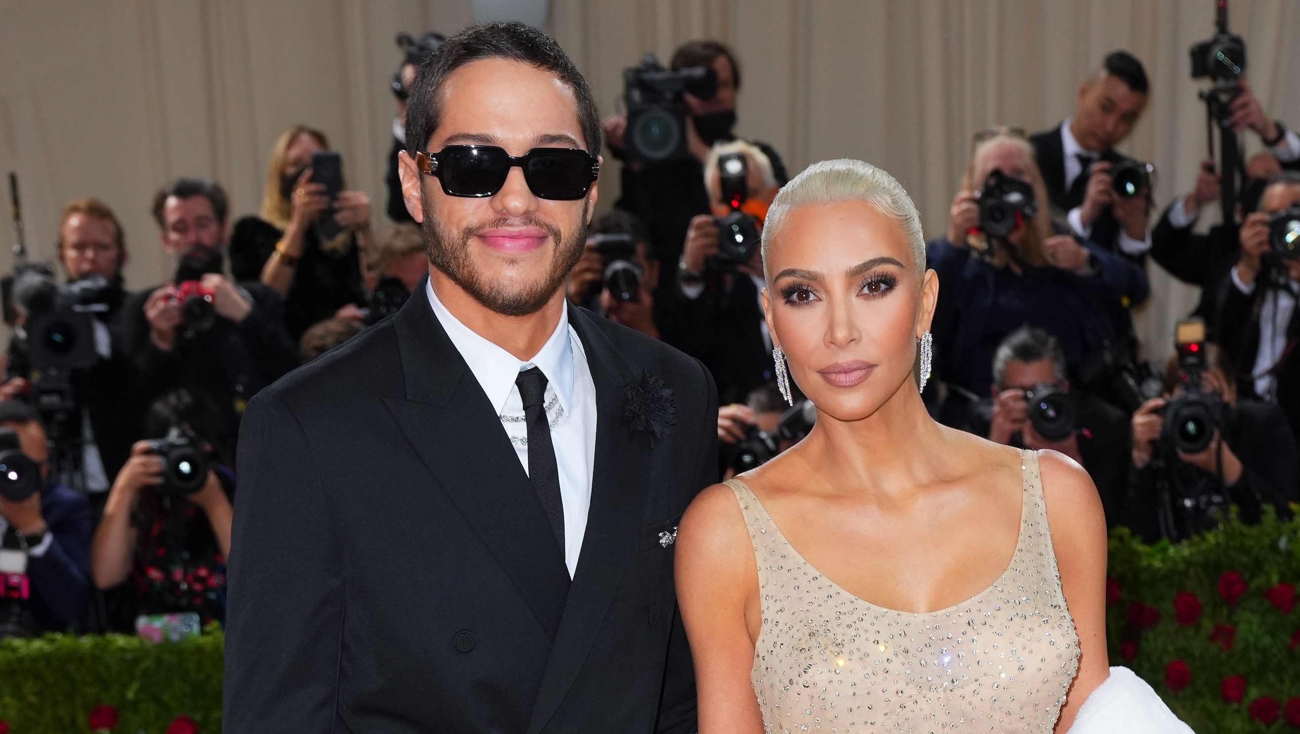 NEW YORK, NEW YORK - MAY 02: Pete Davidson and Kim Kardashian attend The 2022 Met Gala Celebrating "In America: An Anthology of Fashion" at The Metropolitan Museum of Art on May 02, 2022 in New York City. (Photo by Gotham/Getty Images)