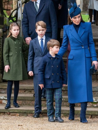 Princess Charlotte, Prince George, Prince Louis and Catherine Princess of Wales Christmas Day Church Service, St. Mary Magdalene Church, Sandringham, Norfolk, United Kingdom - December 25 2023