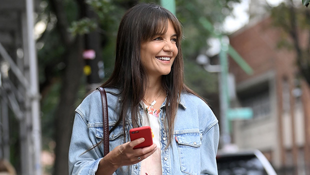 Katie Holmes Rocks Pink Slip Dress and Matching Flats in NYC: Photos