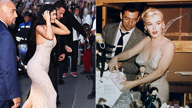 Kylie Jenner plays Marilyn Monroe in sequined dress for Paris Fashion Week: video